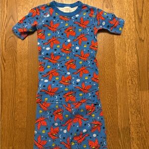 Hanna Andersson Blue Pajama Set with Red Dragon Print